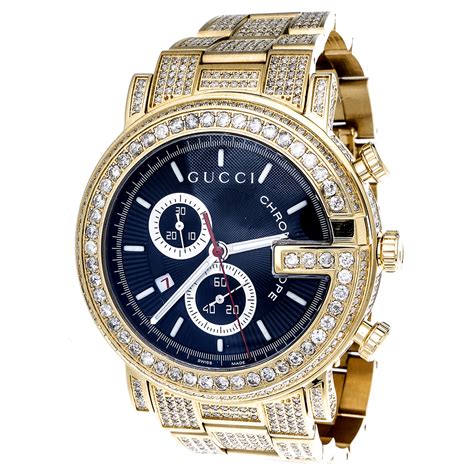 men's diamond Gucci watch diamonds